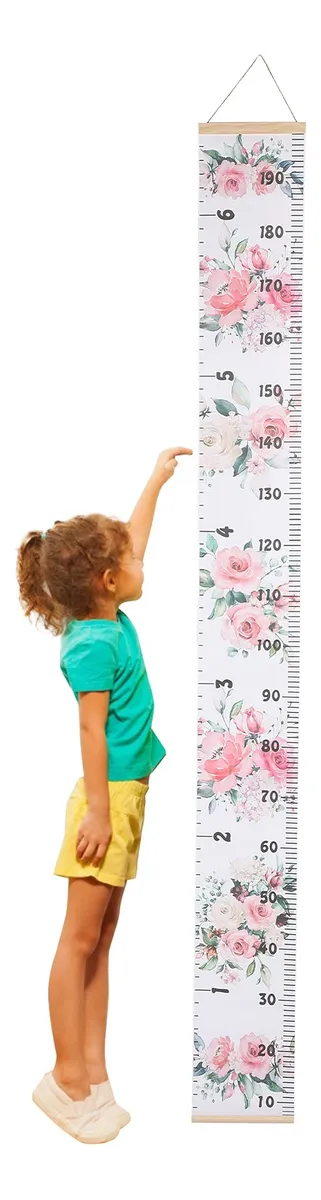 Tabla de Crecimiento Infantil Flor Color: Mide la Altura de tu Pequeño con Estilo y Diversión | Decoración Adhesiva para Habitación | Fácil Instalación