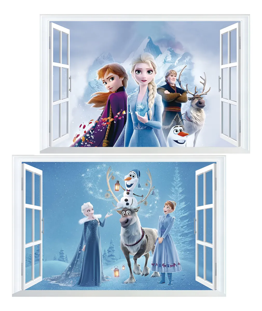 Adhesivo Decorativo para Pared Diseño Princesa - Vinilo Autoadhesivo de Alta Calidad - Ideal para Habitación Infantil y Juvenil - Pack 2 Unidades