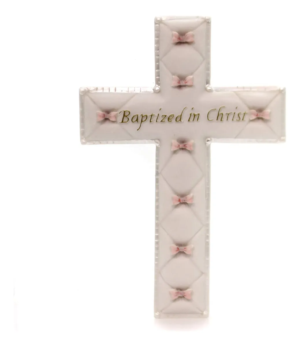 Cruz de Pared Bautizo Niña Rosa - Decoración Infantil Elegante y Personalizada para Habitación | Regalo Especial