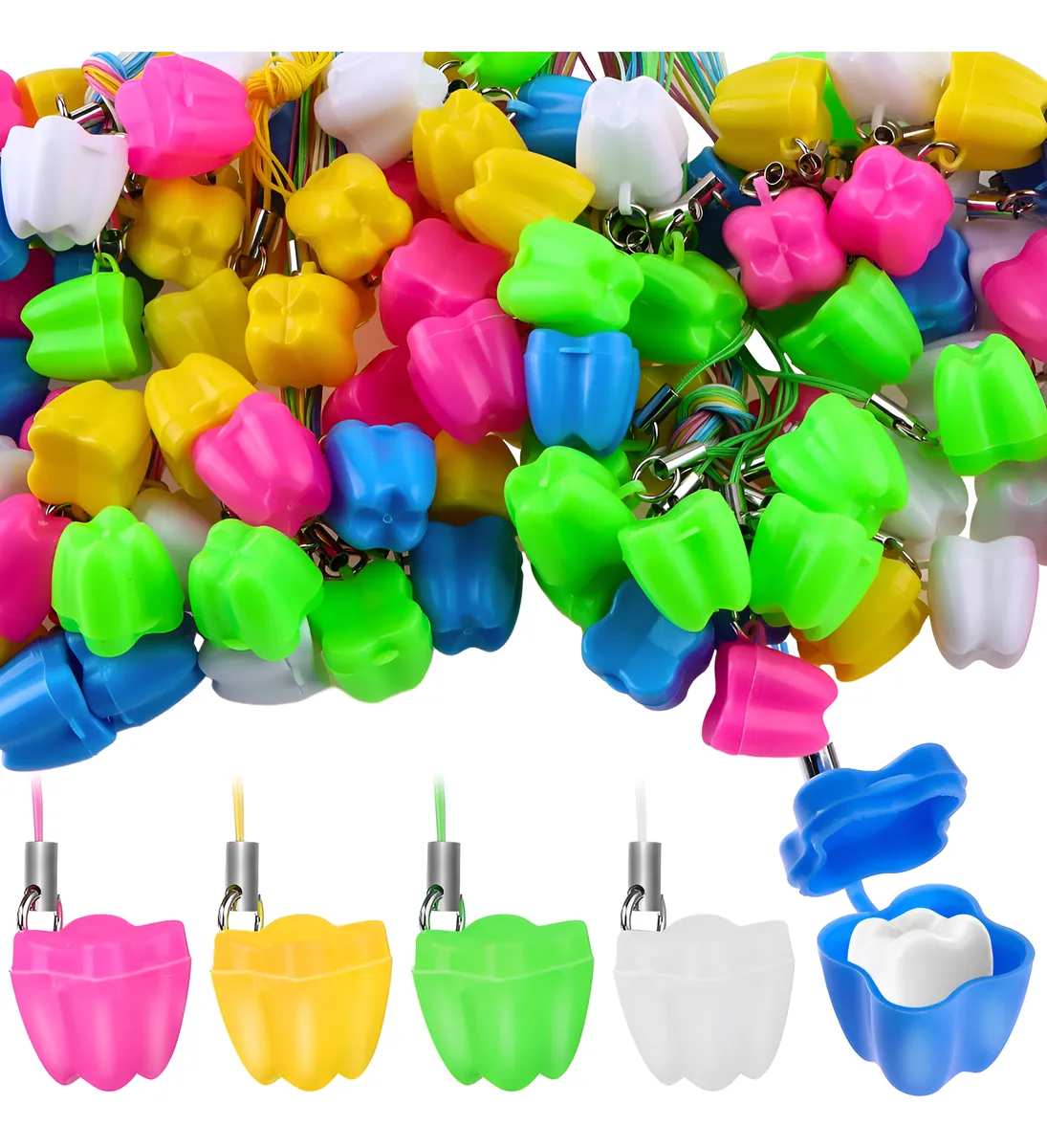 Estuche Almacenamiento Estético para Dientes Perdidos | Kit de Piezas Dentales de Reemplazo Temporal | Solución Discreta y Confiable para Sonrisas Completas | Ideal para Emergencias y Uso Diario