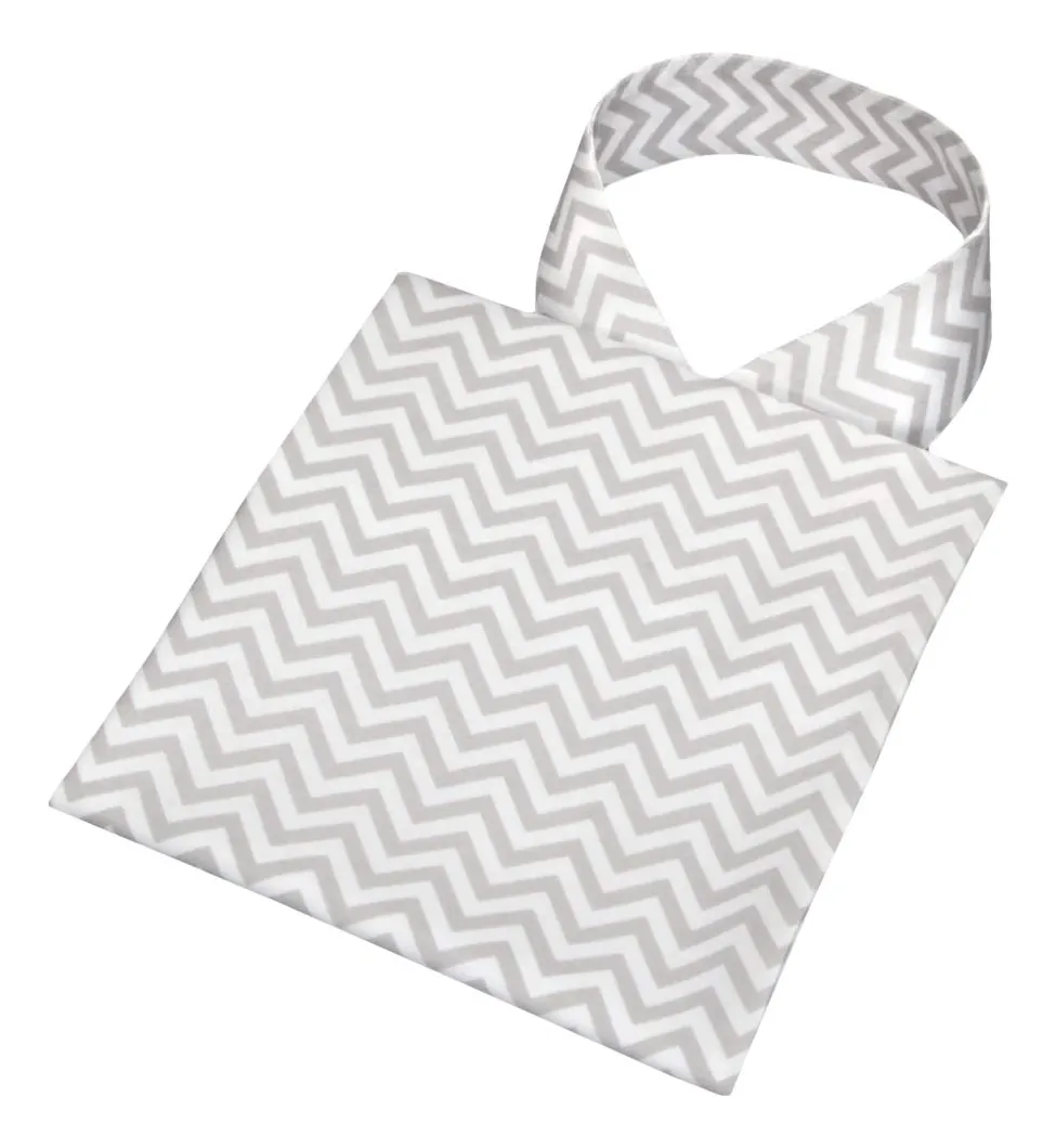 Cubre Lactancia Manta para Amamantar Algodón Chevron Gris - Cómodo y Discreto para Mamás - Amplia Cobertura y Transpirable