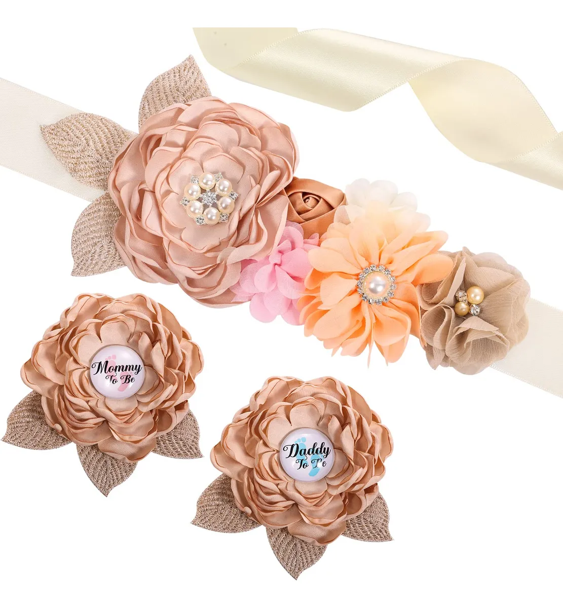 Faja Floral Bohemia Para Baby Shower Y Decoración Embarazo Color Talla