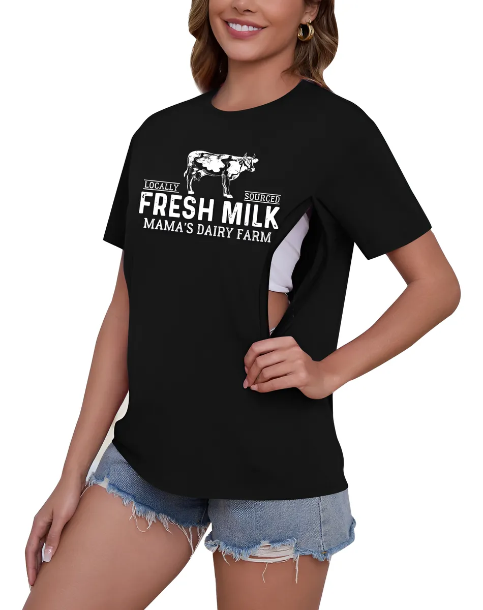 Camisetas De Lactancia Materna Con Gráfico De Leche