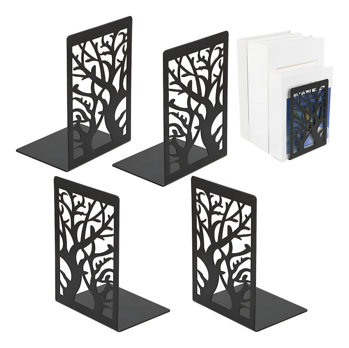 Fermalibri De Metal Negro Para Oficina Escuela Y Casa