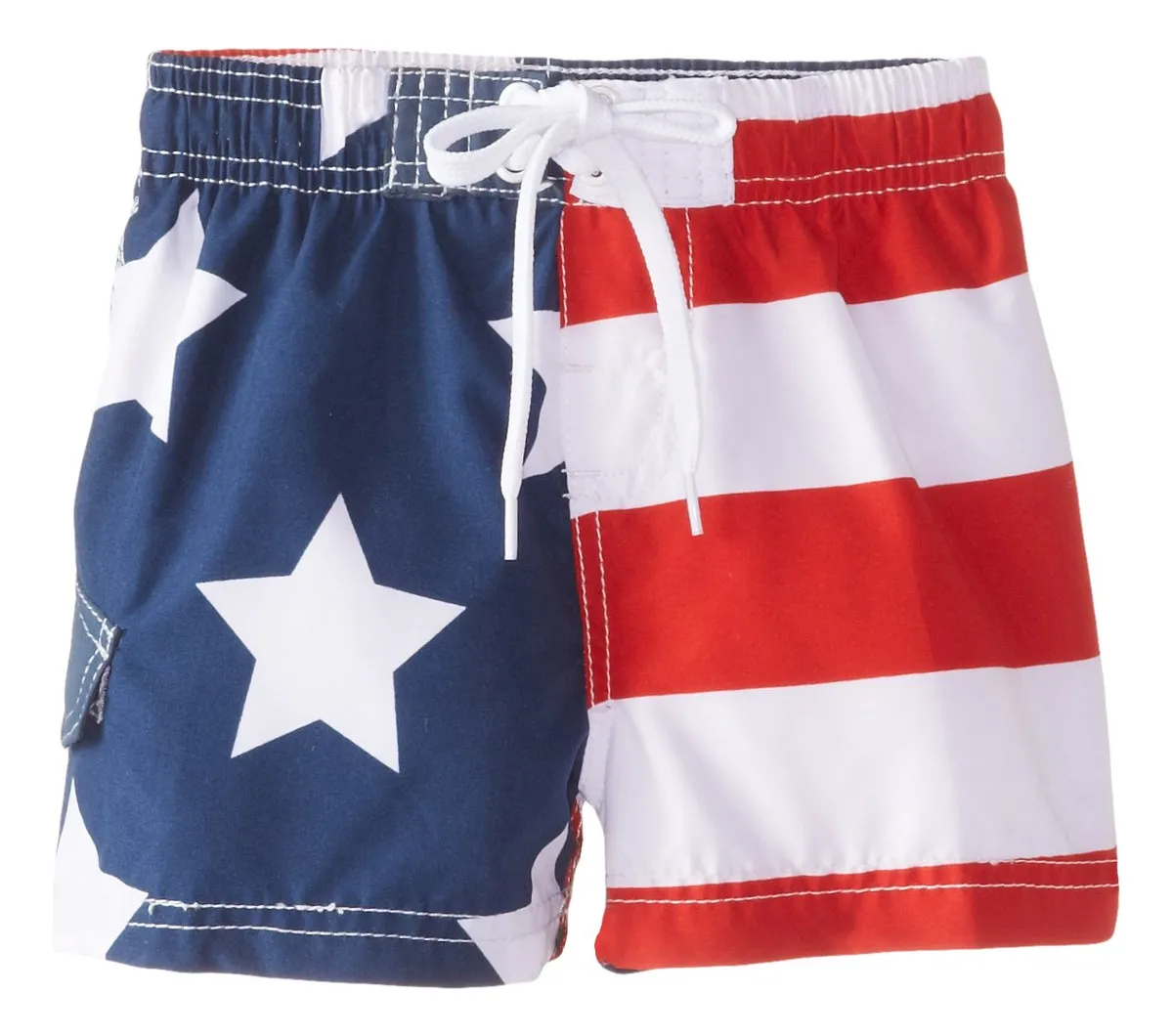 Bañador Infantil Estilo Bandera Americana para Niños - Diseño Patriótico Tela Resistente al Sol y Cloro - Tallas Disponibles para Verano y Piscina