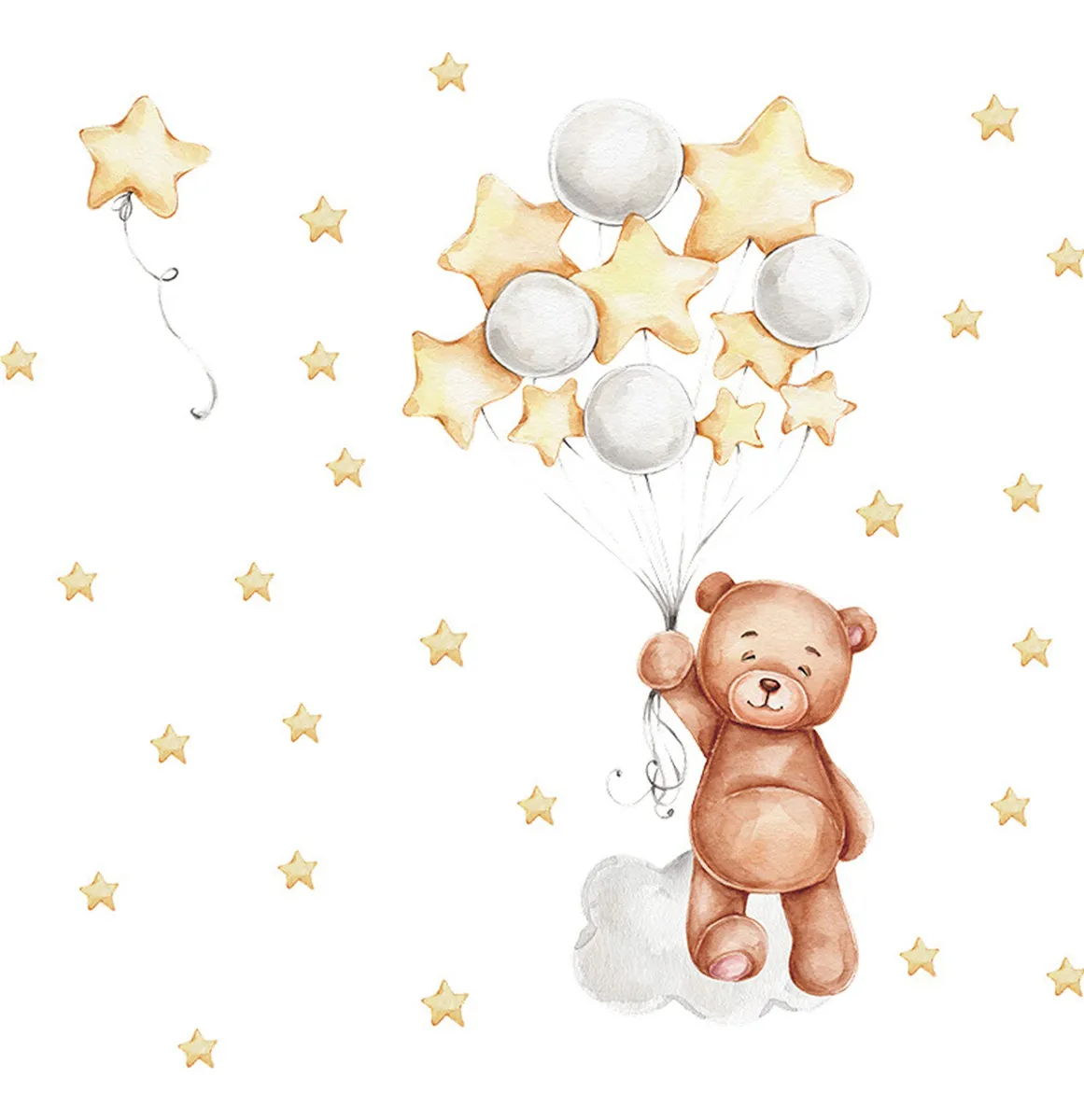 Adhesivo Decorativo Para Pared Diseño Oso De Estrella