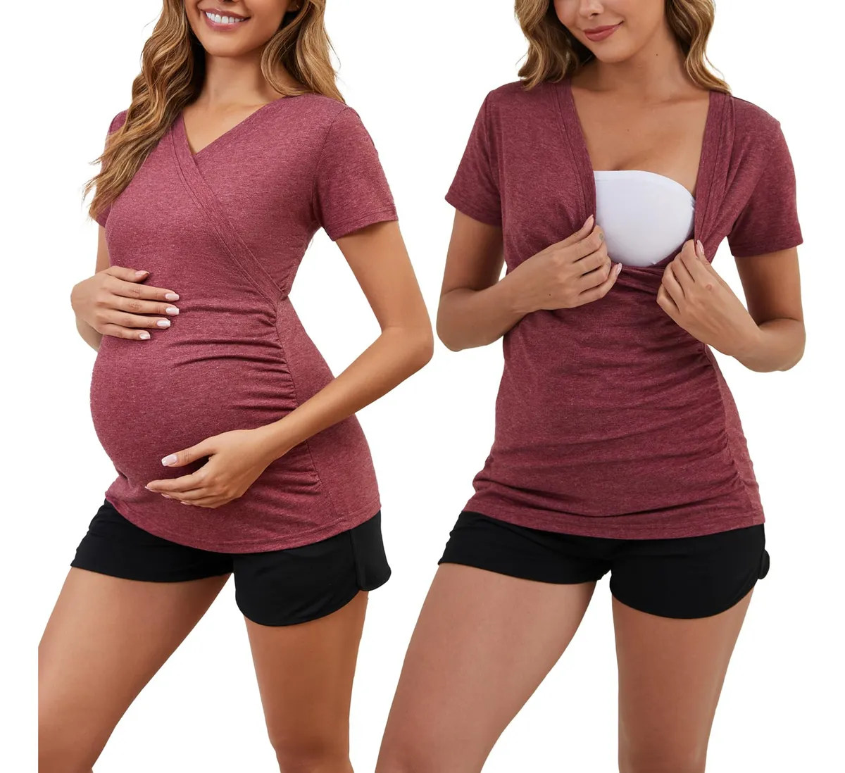 Conjunto De Pijama De Lactancia 2 Piezas Con Bolsillos Color