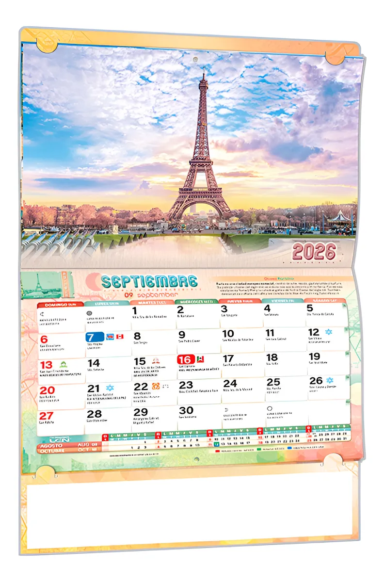 Calendario De Pared 2026 Organizador Planificador Y Stickers