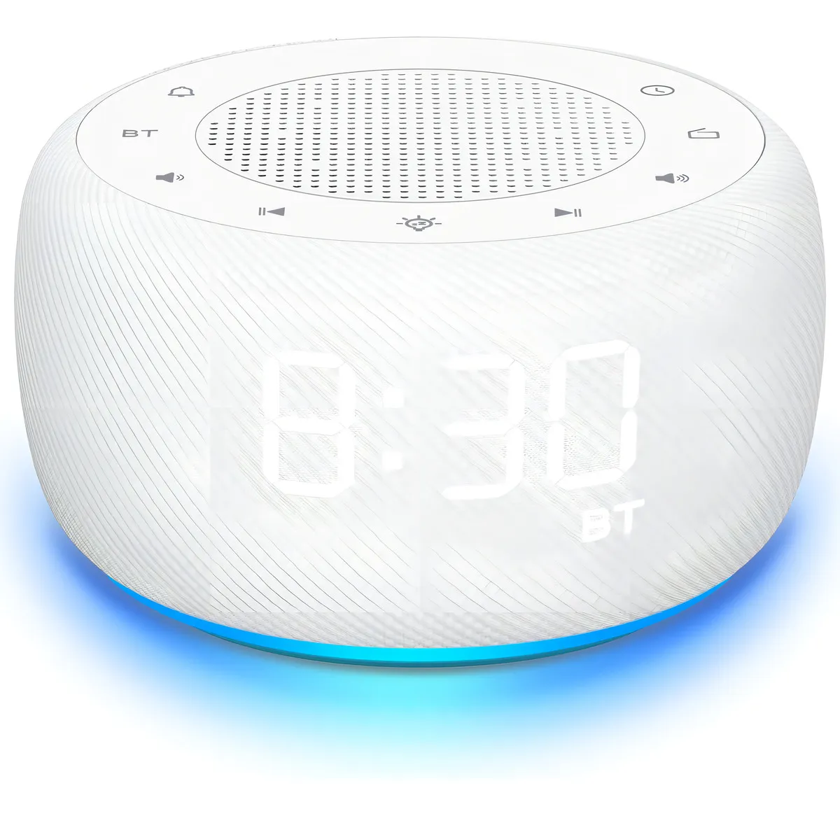 Reloj Despertador Bluetooth Blanco con Radio FM - Sonido Claro y Potente para un Despertar Ideal | Despertador Digital Multifuncional para Hogar y Oficina