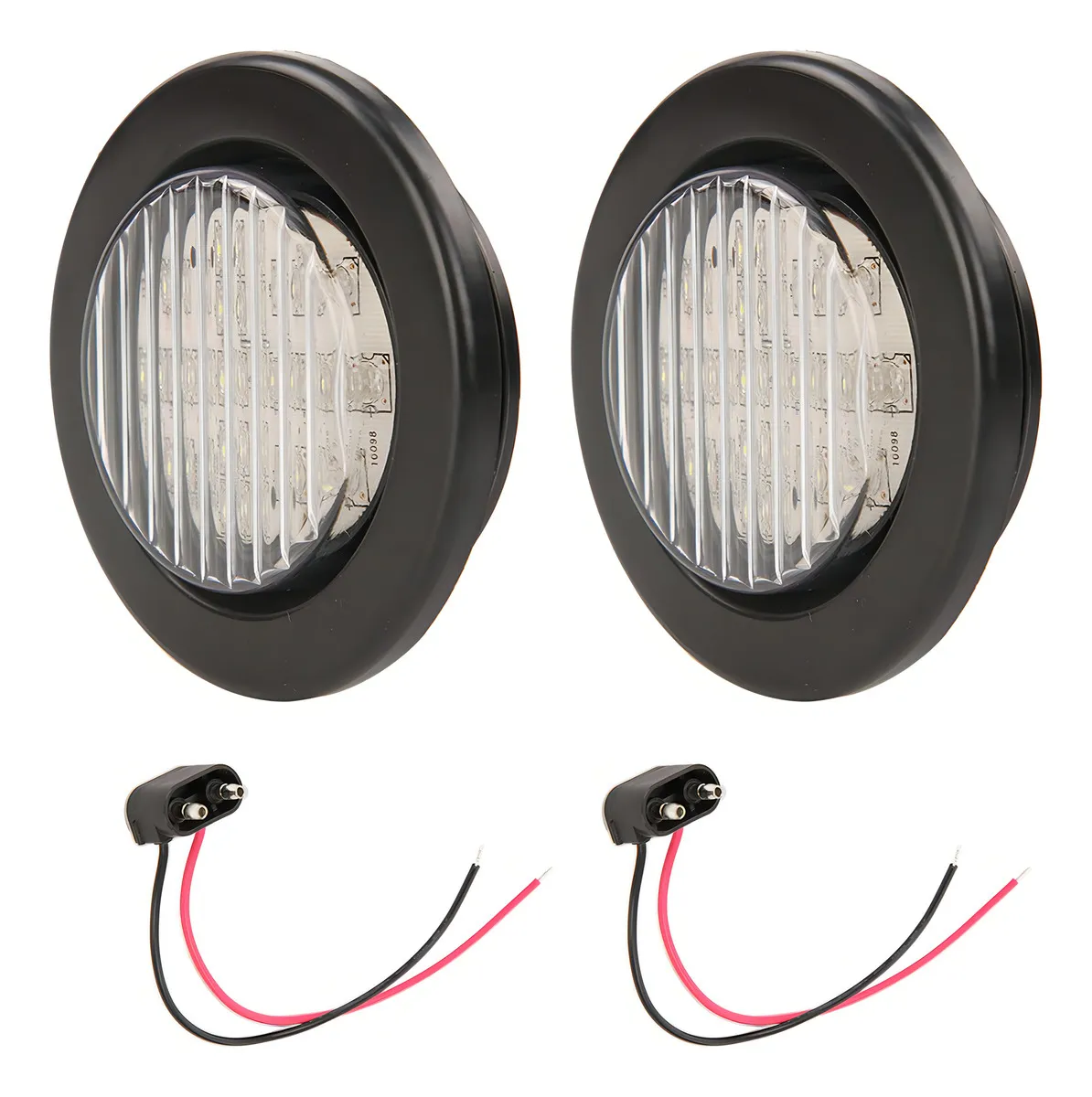 Luces LED Redondas 2.5" para Remolque - 13 Luces Blancas Brillantes - Alta Visibilidad para Seguridad Vial y Señalización Exterior
