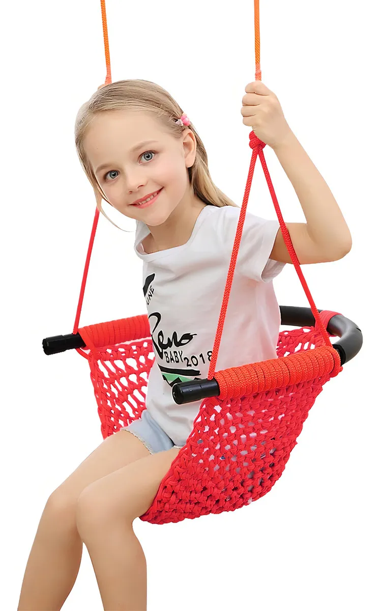 Asiento Columpio Infantil Hi-na Rojo Ajustable, Interior y Exterior, Diseño Seguro y Divertido para Niños