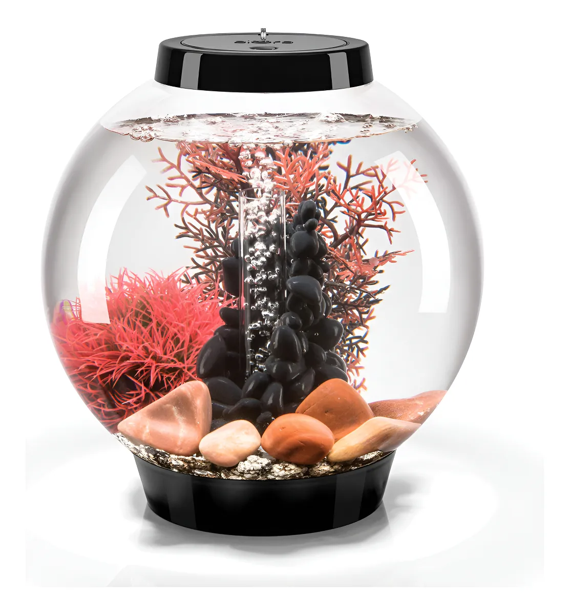 Acuario Biorb Classic 15L Set Stone River Negro - Elegante Tanque de Peces Decorado, Ideal para Hogar y Oficina - Sistema de Filtración Integrado - Diseño Moderno