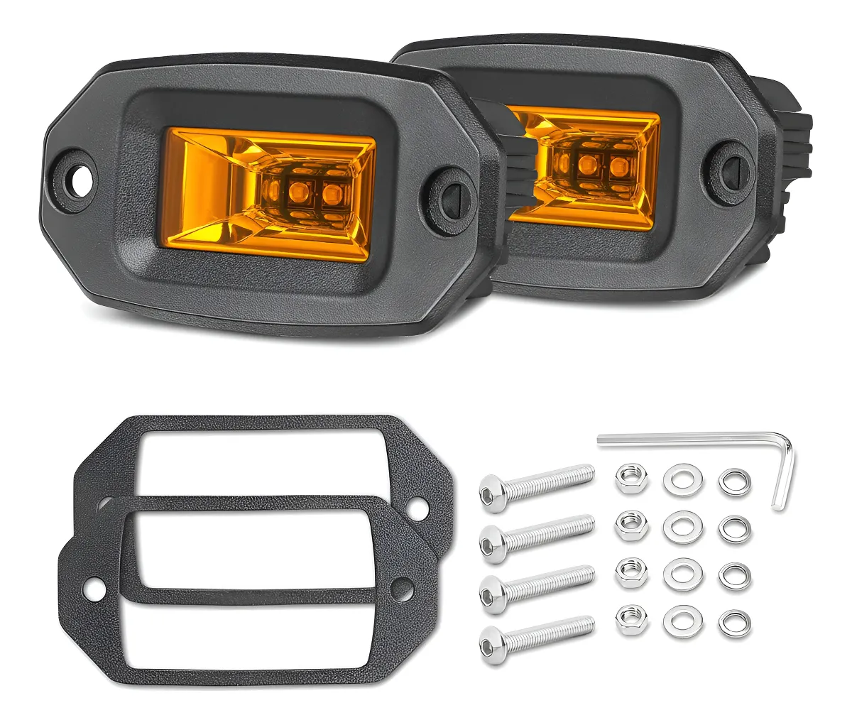 Cápsulas LED Empotrables Antiniebla Color Ámbar - Iluminación de Alta Visibilidad para Vehículos y Seguridad Vial