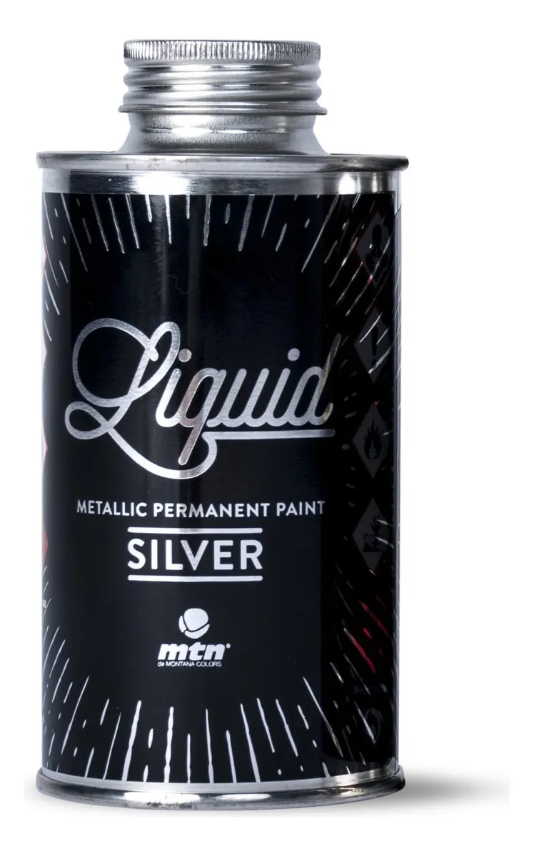 Pintura en Spray MTN Liquid Plata Profesional para Grafiti y Arte Urbano | Secado Rápido, Alta Cobertura | Lata 400ml