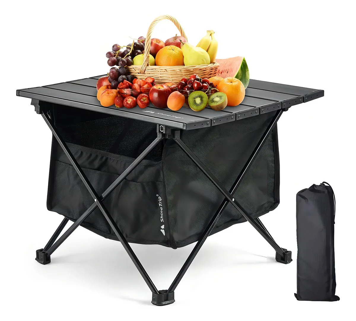 Mesa de Camping Plegable Ultraligera de Aluminio 70cm | Ideal para Exteriores, Senderismo y Playa | Portátil y Resistente