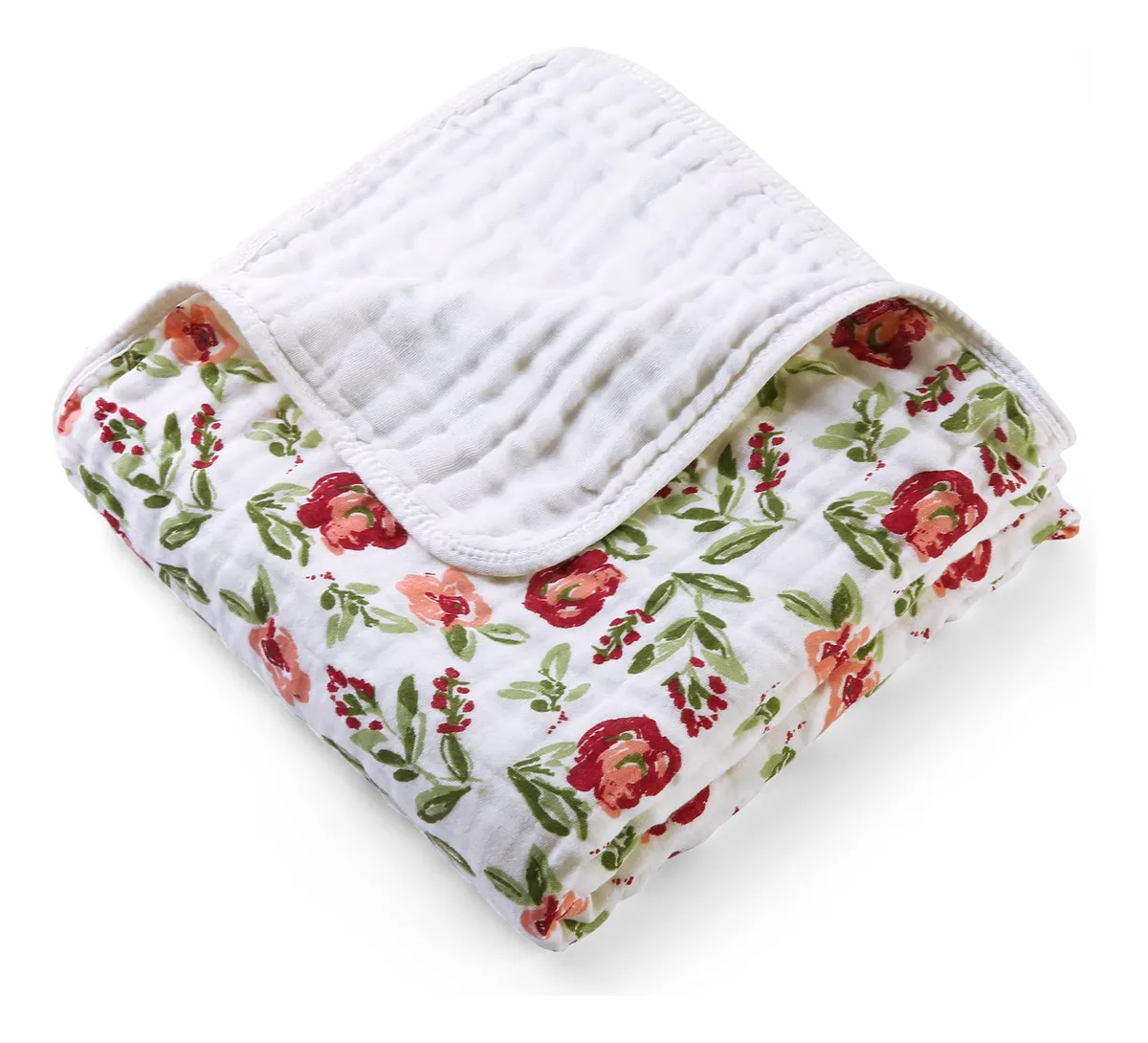 Manta de Bebé Algodón Suave para Cuna y Lactancia | Diseño Flor de Acuarela | Transpirable y Cómoda para Recién Nacidos | Ideal Regalo