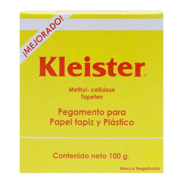 Kleister pegamento de 100 gr para papel tapiz y plástico blanco